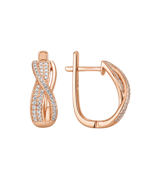 Gilded sterling silver earrings with zircons