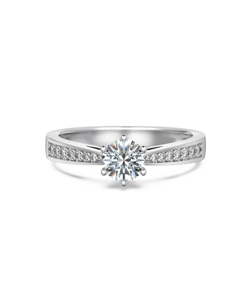 Silver ring with moissanites 0.5ct