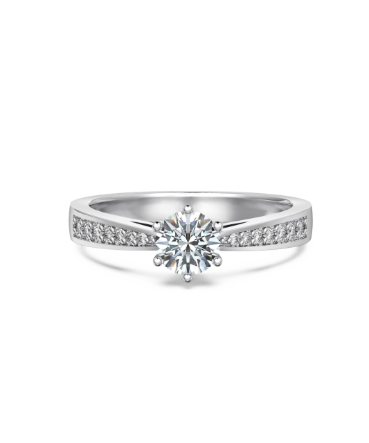 Silver ring with moissanites 0.5ct