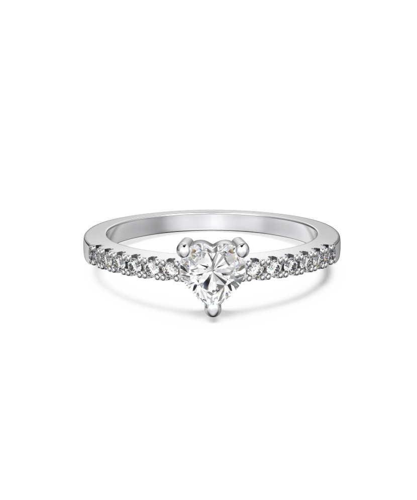 Серебряное кольцо с муассанитами «Сердечко» 0.5ct