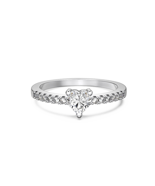 Silver ring with moissanites “Heart” 0.5ct