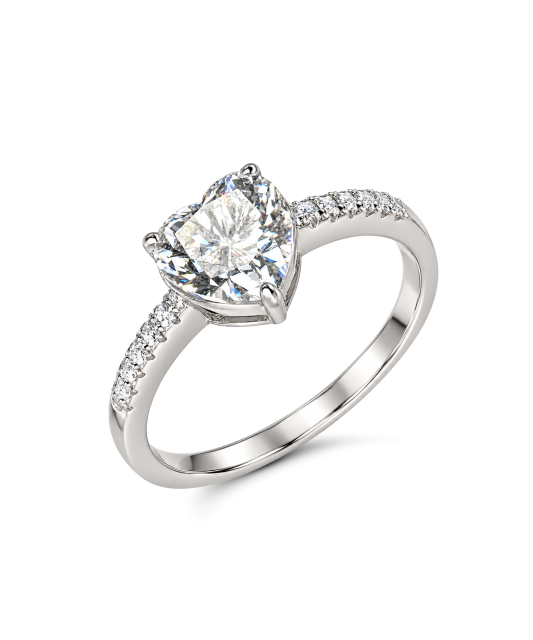 Silver ring with moissanites 2ct