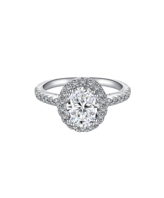 Silver ring with moissanites 1.5ct