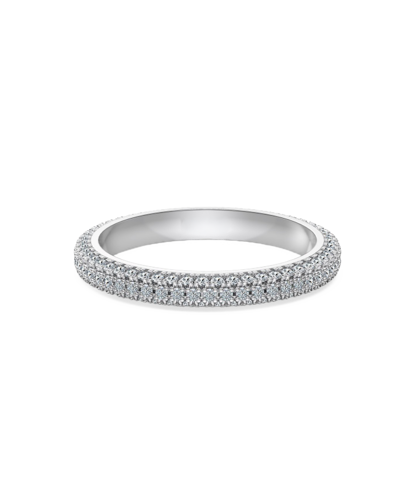 Silver ring with moissanites 0.8ct