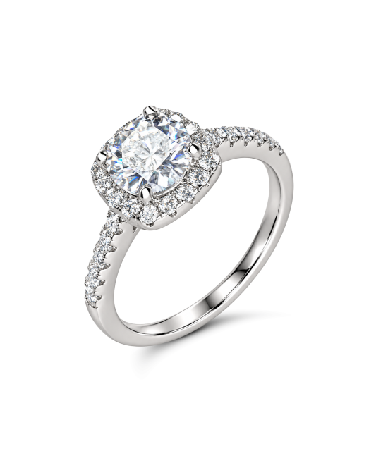 Серебряное кольцо с муассанитами 1.2ct