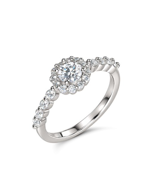 Silver ring with moissanites 0.86ct
