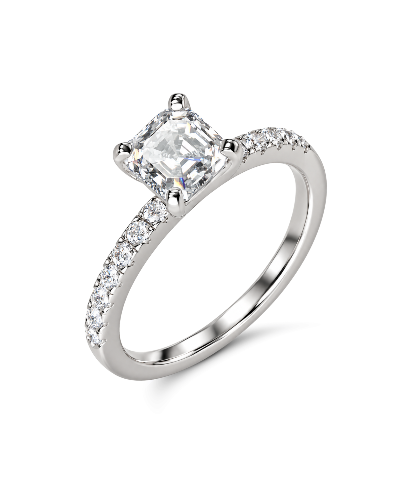 Серебряное кольцо с муассанитами 1 карат