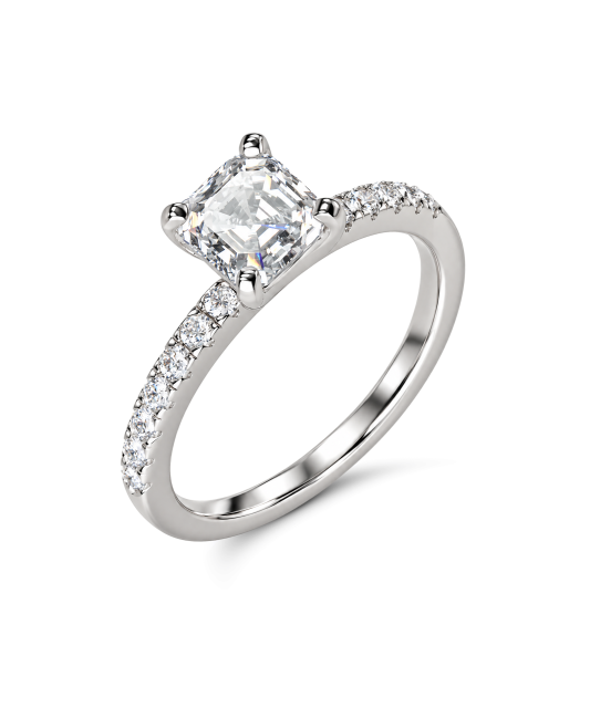 Серебряное кольцо с муассанитами 1 карат