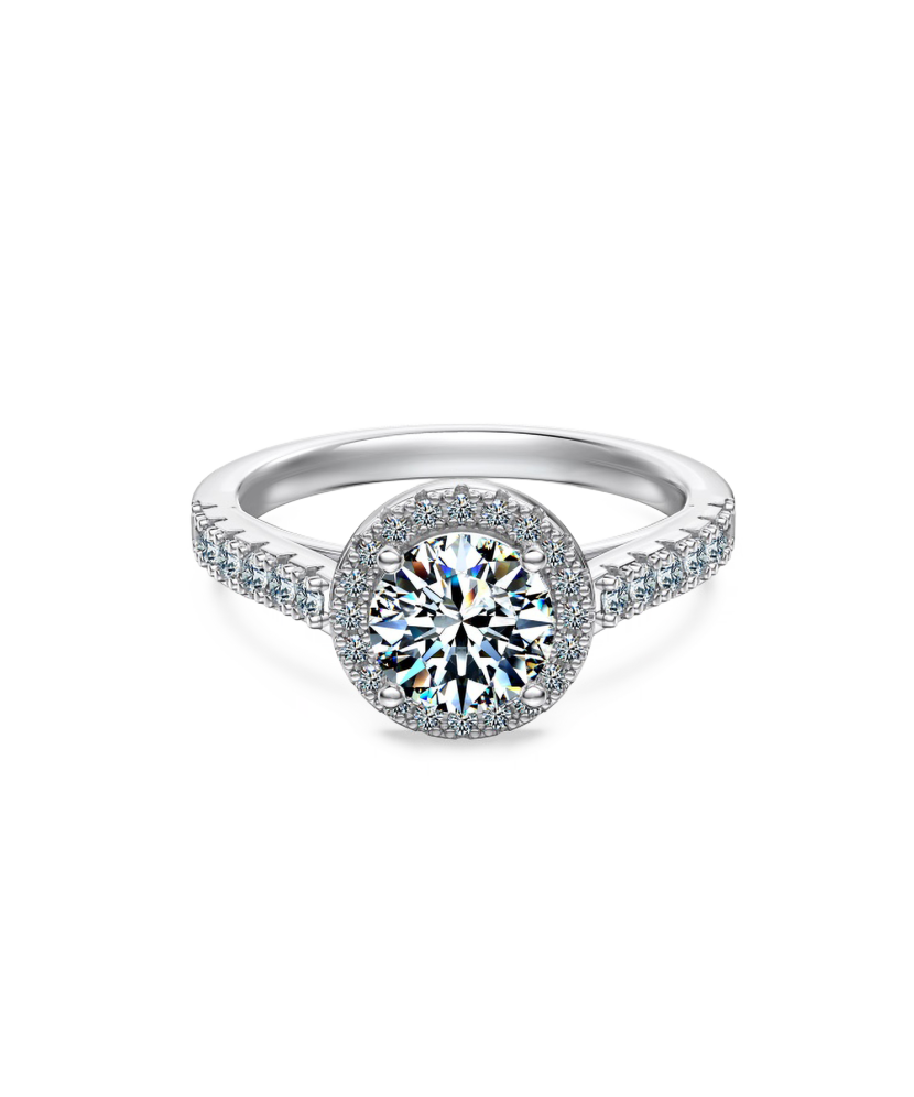 Серебряное кольцо с муассанитами 1.2ct