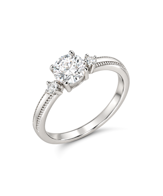 Silver ring with moissanites 1CT