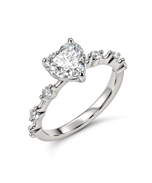 Серебряное кольцо с муассанитами «Сердечко» 1.2ct