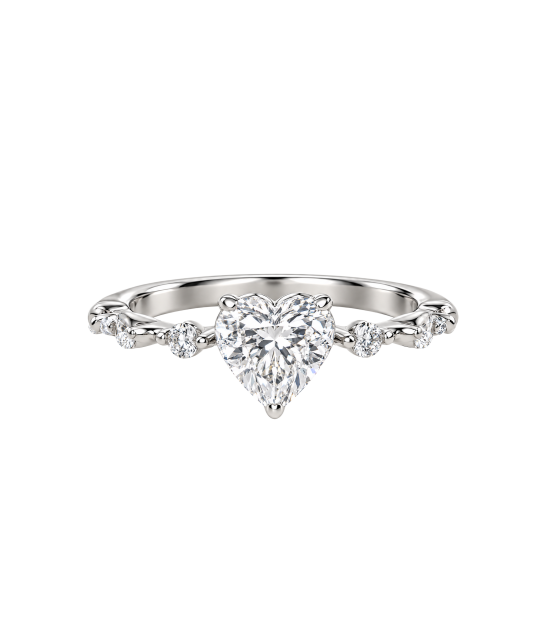 Silver ring with moissanites “Heart” 1.2ct