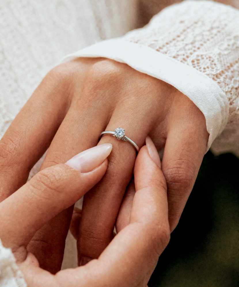 Серебряное кольцо с муассанитом 0.5ct