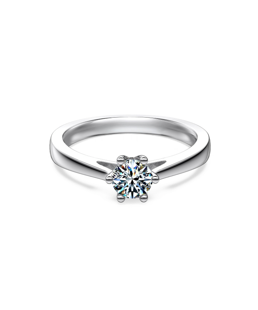 Серебряное кольцо с муассанитом 0.5ct