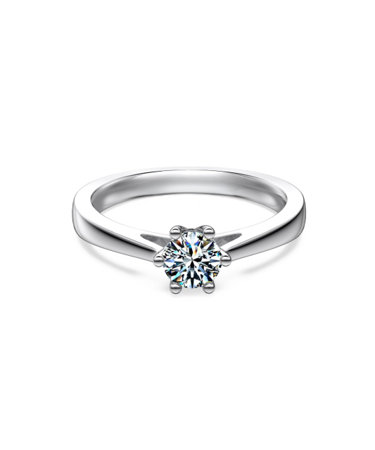Silver ring with moissanite 0.5ct