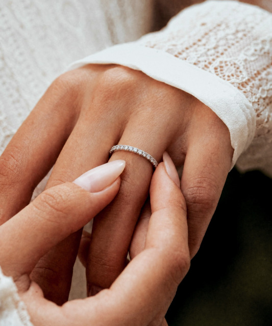 Silver ring with moissanites 0.54ct