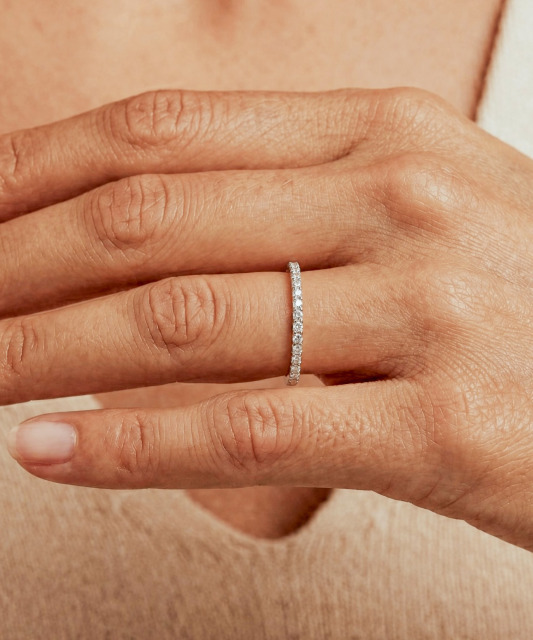 Silver ring with moissanites 0.54ct
