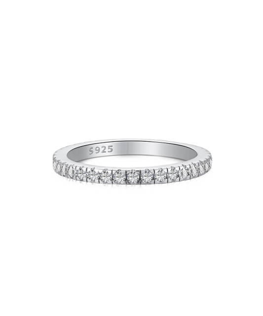 Silver ring with moissanites 0.5ct