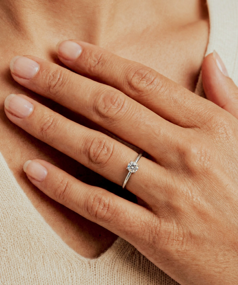 Silver ring with moissanite 0.5ct