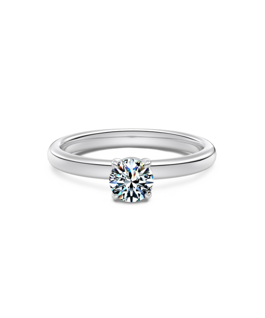 Silver ring with moissanite 1ct