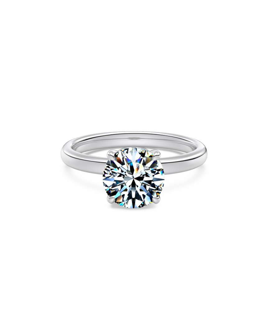 Серебряное кольцо с муассанитом 2ct