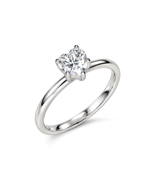Серебряное кольцо с муассанитом «Сердечко» 0.5ct