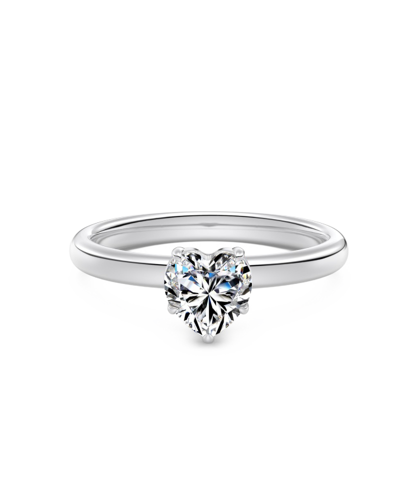 Серебряное кольцо с муассанитом «Сердечко» 0.8ct
