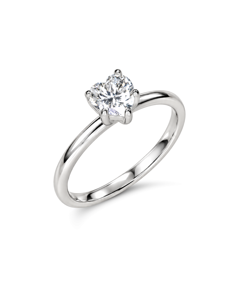 Silver ring with moissanite “Heart” 1ct
