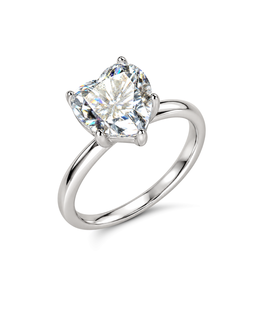 Серебряное кольцо с муассанитом «Сердечко» 3ct