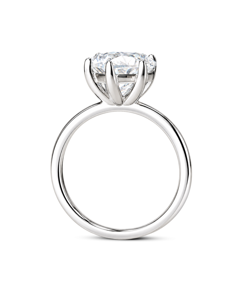 Silver ring with moissanite “Heart” 3ct