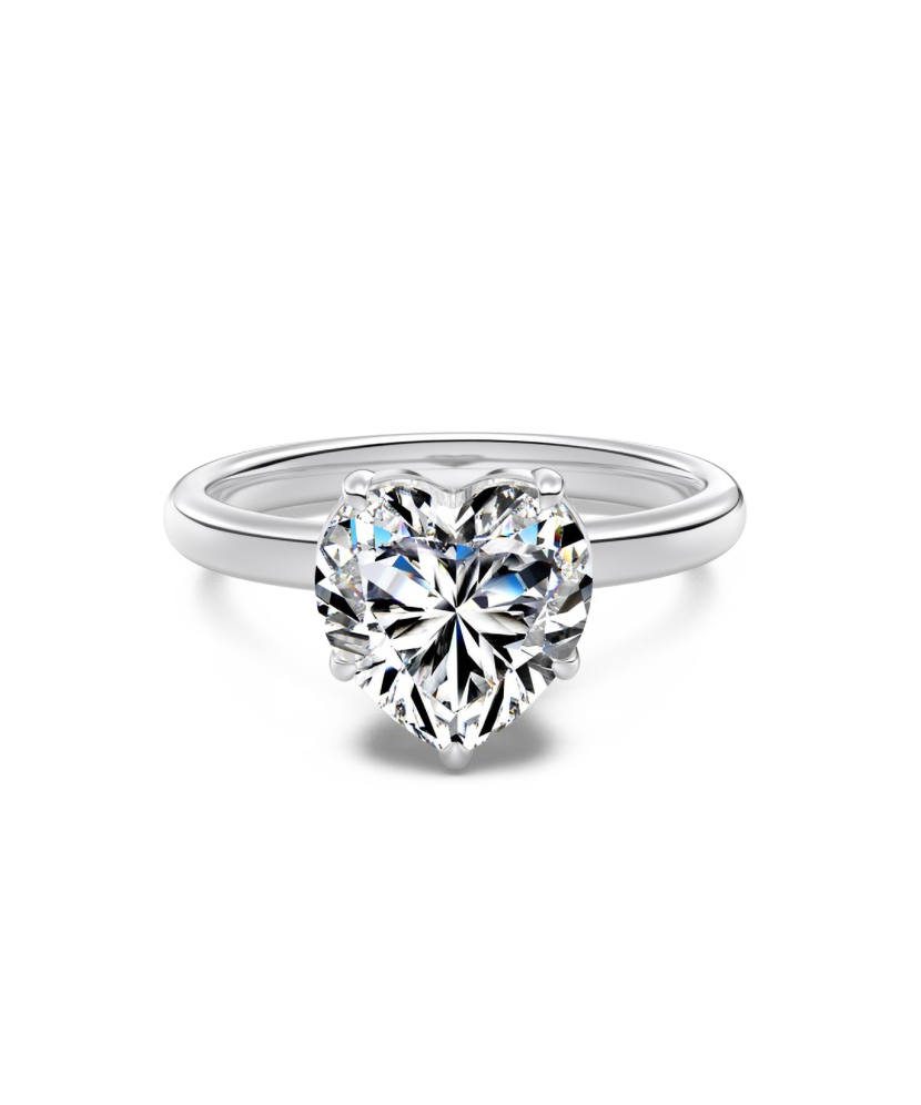 Серебряное кольцо с муассанитом «Сердечко» 3ct