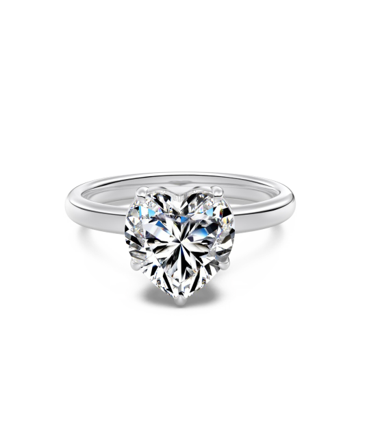 Silver ring with moissanite “Heart” 3ct