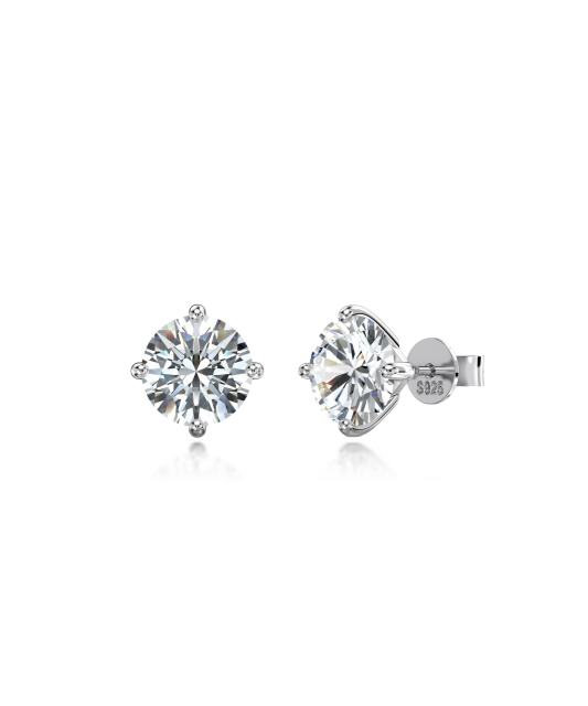 Silver earrings with moissanites 2ct