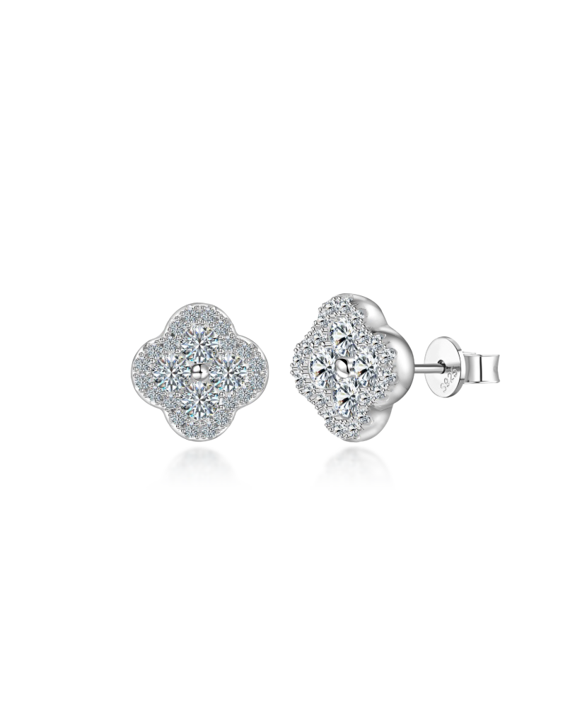 Silver earrings with moissanites 0.68ct