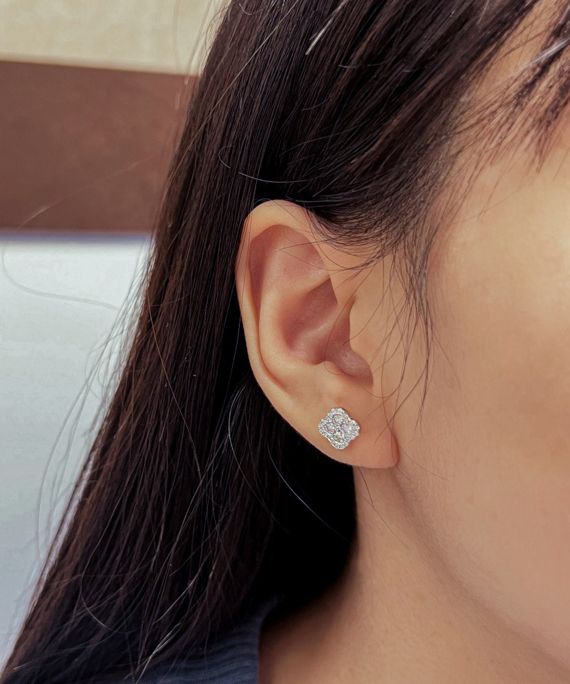 Серебряные серьги с муассанитами 0.68ct