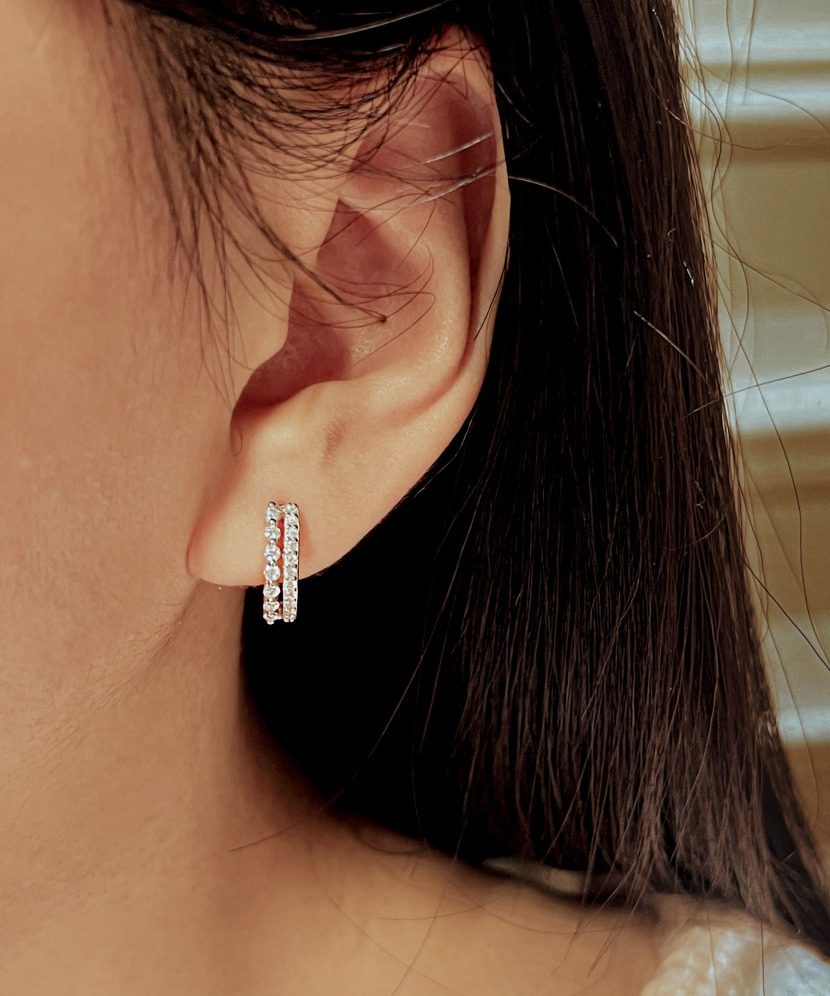 Серебряные серьги с муассанитами 0.41ct