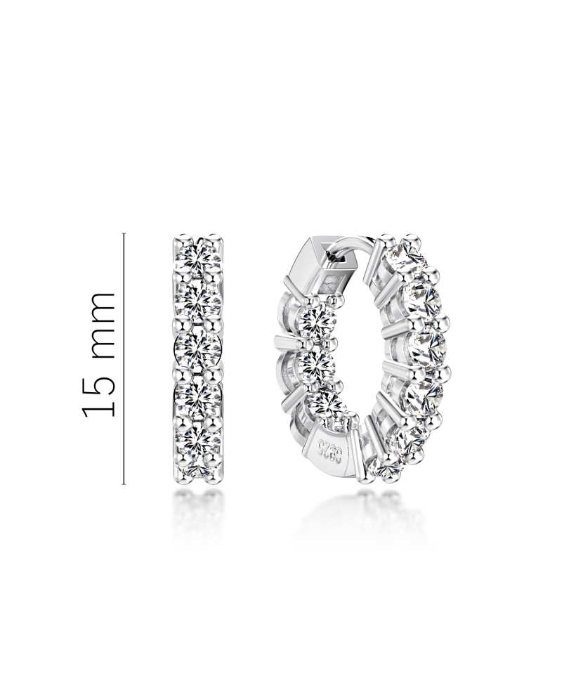 Silver earrings with moissanites 1.26ct