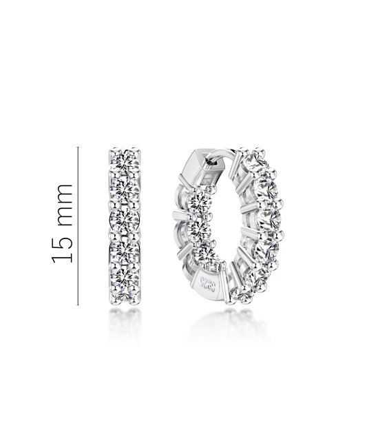 Silver earrings with moissanites 1.26ct