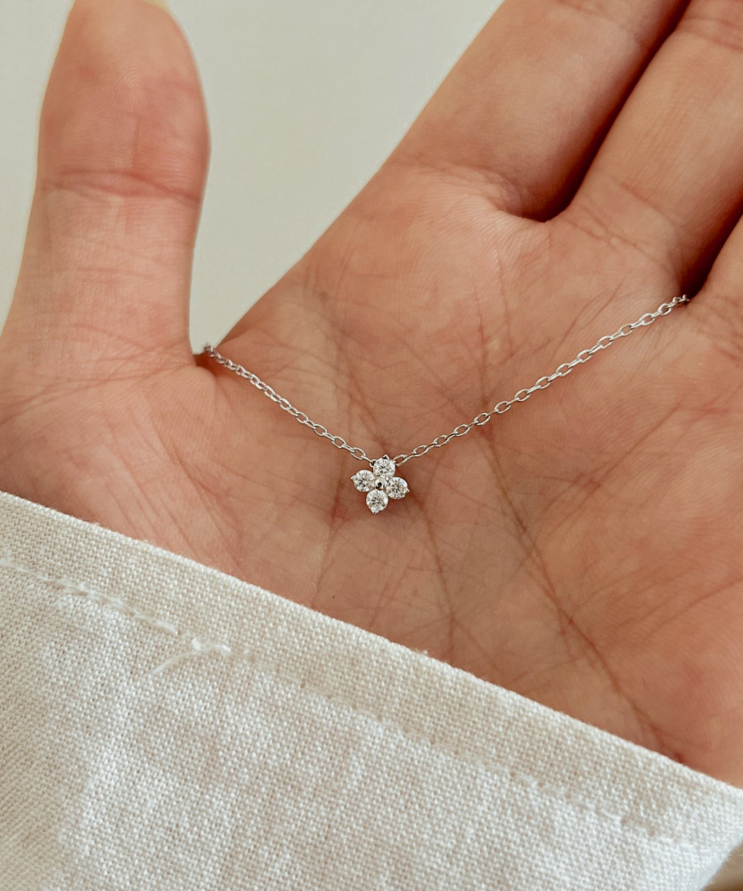Sterling Silver chain with moissanite pendant 0.18ct