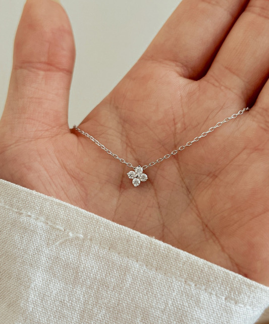 Sterling Silver chain with moissanite pendant 0.18ct