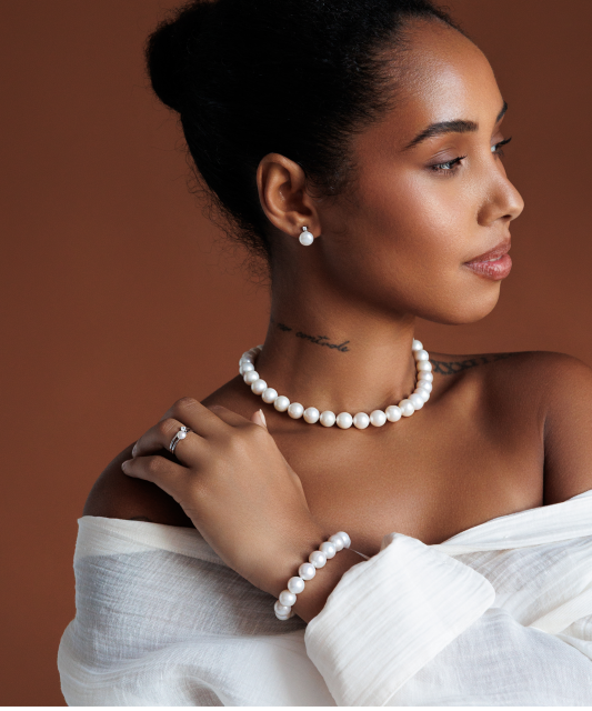 Pearl necklaces with sterling silver