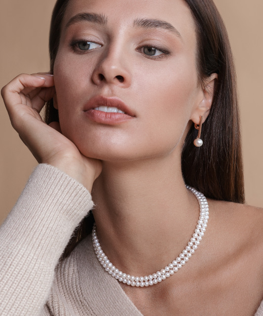 Pearl necklaces with sterling silver