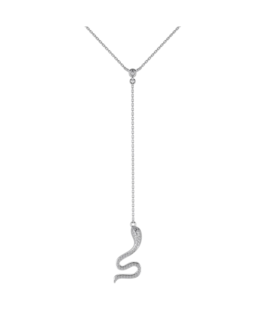 Silver chain with zirconia pendant "Snake"