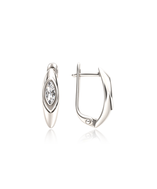 Серьги из серебра с цирконом