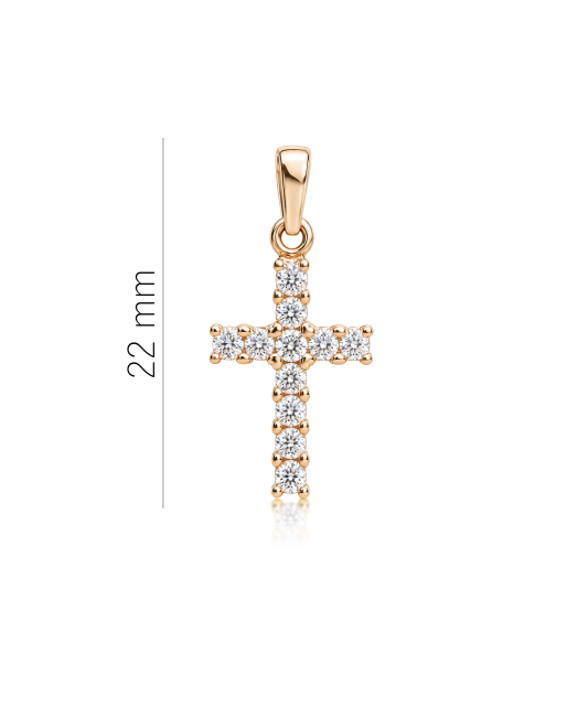 Gold pendant with zircons "cross"