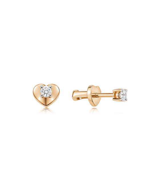 Gold earrings with diamonds