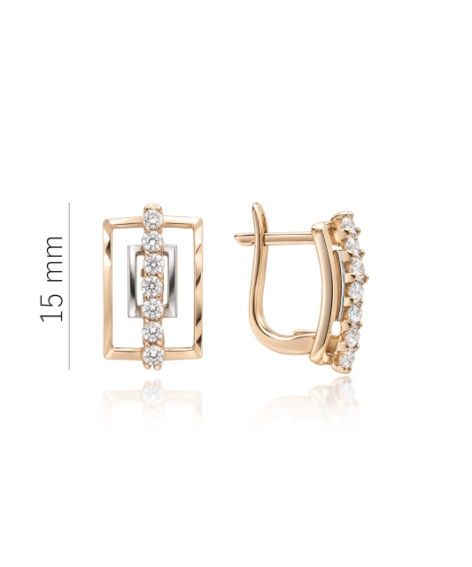 Gold earrings with zircons