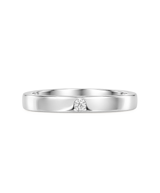 Silver wedding ring with cubic zirconia