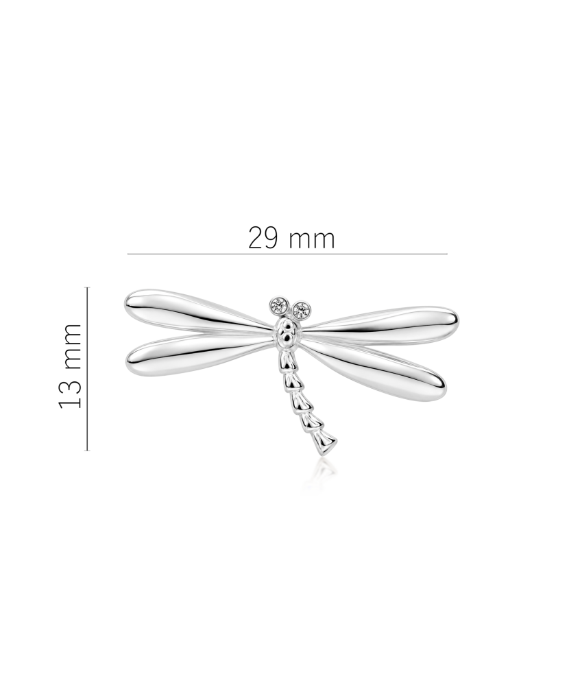 Sterling silver  brooch with zircons " dragonfly"