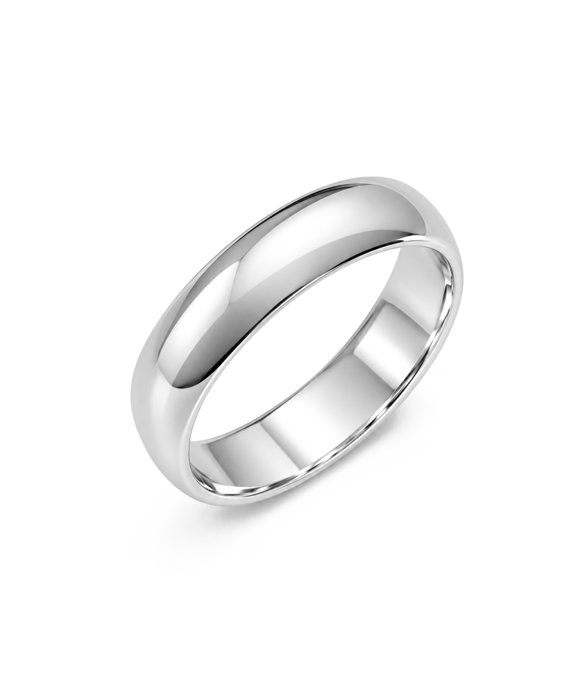 Silver wedding ring 5 mm